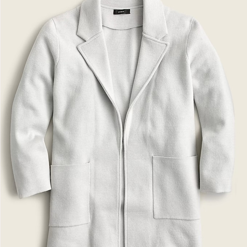 White J.Crew Sophie Open Front Sweater Blazer